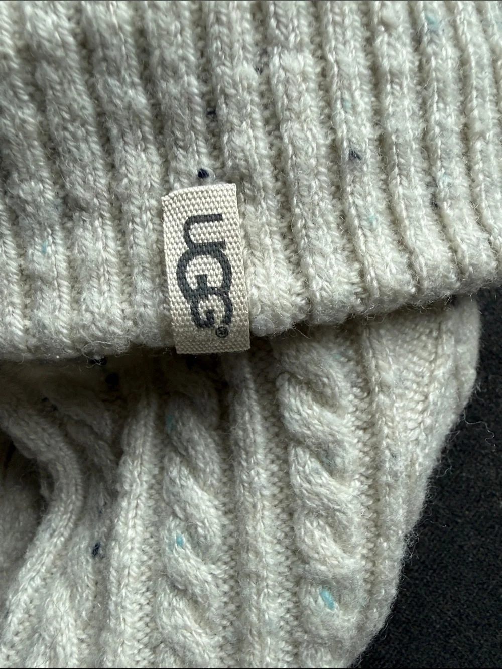 UGG Cable Knit Rain Boot Socks Cream Cuffed Cozy